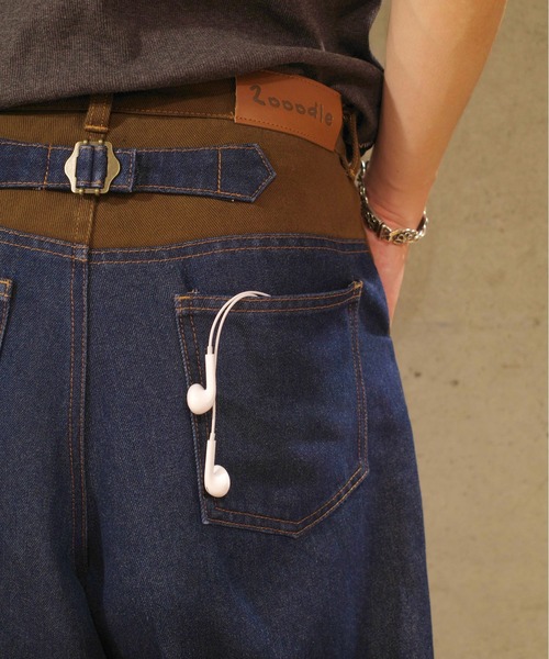 Zooodle(ズードル)の「Switching wide denim pants - 切替ワイドデニムパンツ -(デニムパンツ・メンズ・インディゴブルー・MEDIUM/LARGE)」の5枚目の写真