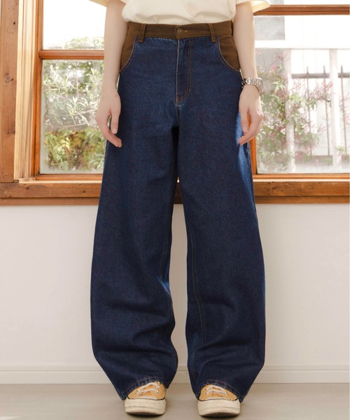 Zooodle(ズードル)の「Switching wide denim pants - 切替ワイドデニムパンツ -(デニムパンツ・メンズ・インディゴブルー・MEDIUM/LARGE)」の6枚目の写真