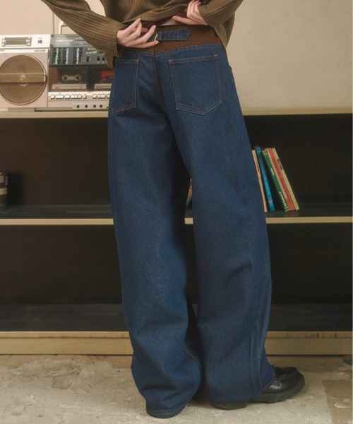 Zooodle(ズードル)の「Switching wide denim pants - 切替ワイドデニムパンツ -(デニムパンツ・メンズ・インディゴブルー・MEDIUM/LARGE)」の21枚目の写真