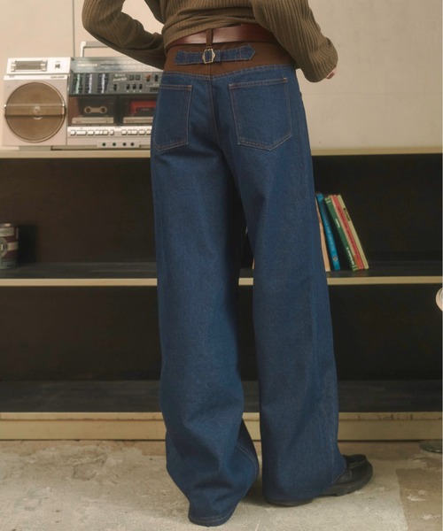 Zooodle(ズードル)の「Switching wide denim pants - 切替ワイドデニムパンツ -(デニムパンツ・メンズ・インディゴブルー・MEDIUM/LARGE)」の15枚目の写真