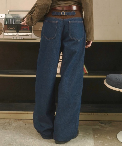 Zooodle(ズードル)の「Switching wide denim pants - 切替ワイドデニムパンツ -(デニムパンツ・メンズ・インディゴブルー・MEDIUM/LARGE)」の22枚目の写真