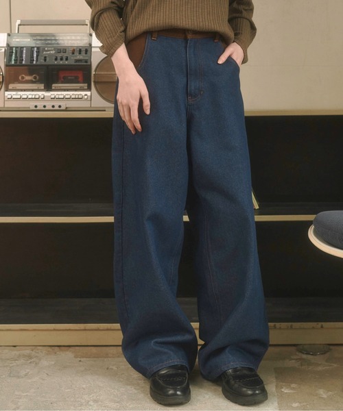 Zooodle(ズードル)の「Switching wide denim pants - 切替ワイドデニムパンツ -(デニムパンツ・メンズ・インディゴブルー・MEDIUM/LARGE)」の18枚目の写真