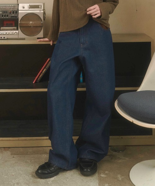 Zooodle(ズードル)の「Switching wide denim pants - 切替ワイドデニムパンツ -(デニムパンツ・メンズ・インディゴブルー・MEDIUM/LARGE)」の14枚目の写真