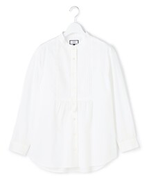 J.PRESS YORK STREET | 【WOMEN】ピンタック バンドカラーストライプブラウス(シャツ/ブラウス)