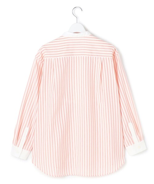 J.PRESS YORK STREET(ジェイプレスヨークストリート)の「【WOMEN】ピンタック バンドカラーストライプブラウス(シャツ/ブラウス・レディース・ベージュ系1/サックスブルー系1/ピンク系1/ブラック系1/ホワイト系・F)」の6枚目の写真