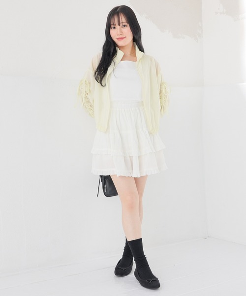 Honeys(ハニーズ)の「裏地パンツ付ティアードスカート(スカート・キッズ・ホワイト/アイボリー/ブラック・150cm/L/M/S)」の10枚目の写真