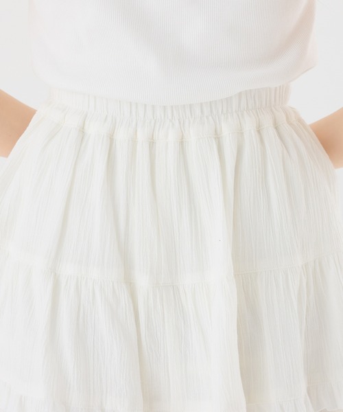 Honeys(ハニーズ)の「裏地パンツ付ティアードスカート(スカート・キッズ・ホワイト/アイボリー/ブラック・150cm/L/M/S)」の6枚目の写真