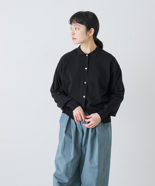 かぐれ(カグレ)の「コットンハイゲージポロニットカーディガン(カーディガン/ボレロ・レディース・レッド/ブラック・FREE)」の2枚目の写真