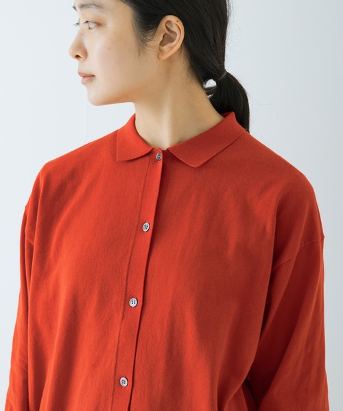 かぐれ(カグレ)の「コットンハイゲージポロニットカーディガン(カーディガン/ボレロ・レディース・レッド/ブラック・FREE)」の17枚目の写真