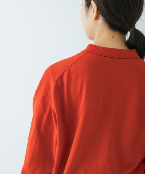 かぐれ(カグレ)の「コットンハイゲージポロニットカーディガン(カーディガン/ボレロ・レディース・レッド/ブラック・FREE)」の18枚目の写真
