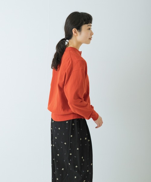 かぐれ(カグレ)の「コットンハイゲージポロニットカーディガン(カーディガン/ボレロ・レディース・レッド/ブラック・FREE)」の5枚目の写真