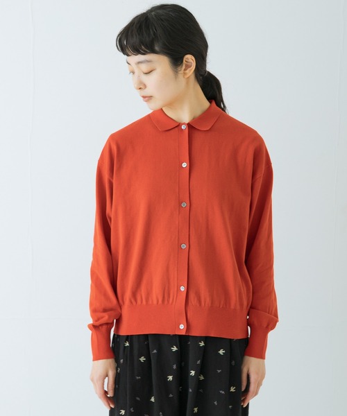 かぐれ(カグレ)の「コットンハイゲージポロニットカーディガン(カーディガン/ボレロ・レディース・レッド/ブラック・FREE)」の14枚目の写真