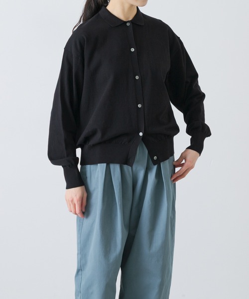 かぐれ(カグレ)の「コットンハイゲージポロニットカーディガン(カーディガン/ボレロ・レディース・レッド/ブラック・FREE)」の9枚目の写真