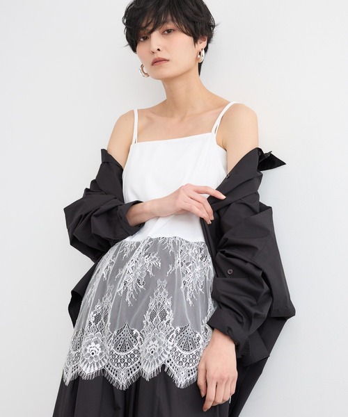 BARNYARDSTORM（バンヤードストーム）の「BARNYARDSTORM / サテンレースキャミ【『ネルソンさん』YouTubeご紹介アイテム】（キャミソール・レディース・ブラウン/ホワイト/ブラック/チャコールグレー/キャメル/ネイビー・FREE）」の10枚目の写真