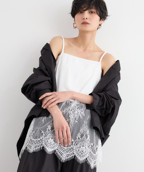 BARNYARDSTORM（バンヤードストーム）の「BARNYARDSTORM / サテンレースキャミ【『ネルソンさん』YouTubeご紹介アイテム】（キャミソール・レディース・ブラウン/ホワイト/ブラック/チャコールグレー/キャメル/ネイビー・FREE）」の20枚目の写真