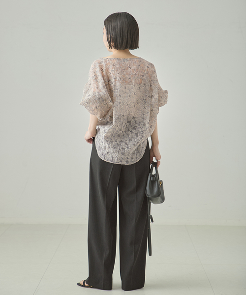 journal standard L'essage(ジャーナルスタンダードレサージュ)の「ヴィスポリギャバ パンツ(スラックス・レディース・グレー/ネイビー・36/34/38)」の4枚目の写真