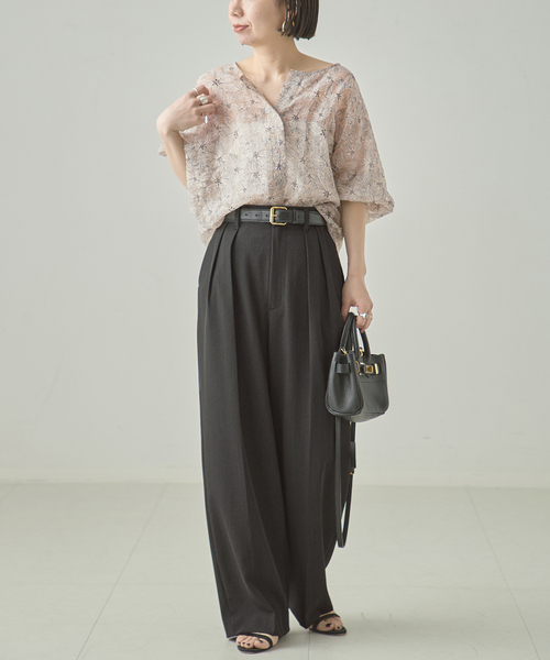 journal standard L'essage(ジャーナルスタンダードレサージュ)の「ヴィスポリギャバ パンツ(スラックス・レディース・グレー/ネイビー・36/34/38)」の5枚目の写真