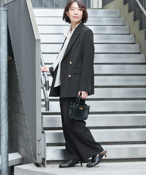 journal standard L'essage(ジャーナルスタンダードレサージュ)の「ヴィスポリギャバ パンツ(スラックス・レディース・グレー/ネイビー・36/34/38)」の9枚目の写真