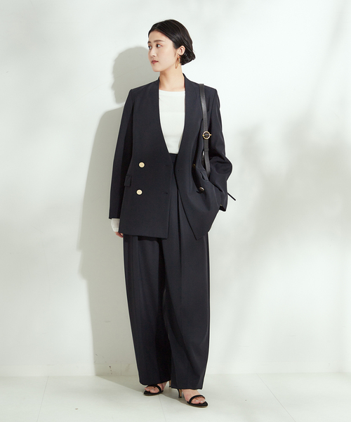 journal standard L'essage（ジャーナルスタンダードレサージュ）の「ヴィスポリギャバ パンツ（スラックス・レディース・グレー/ネイビー・36/34/38）」の22枚目の写真