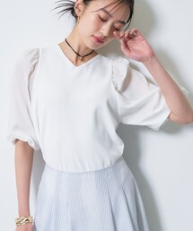 INDIVI | 【洗える／袖丈調整可能】シャツコンビニット(ニット/セーター)