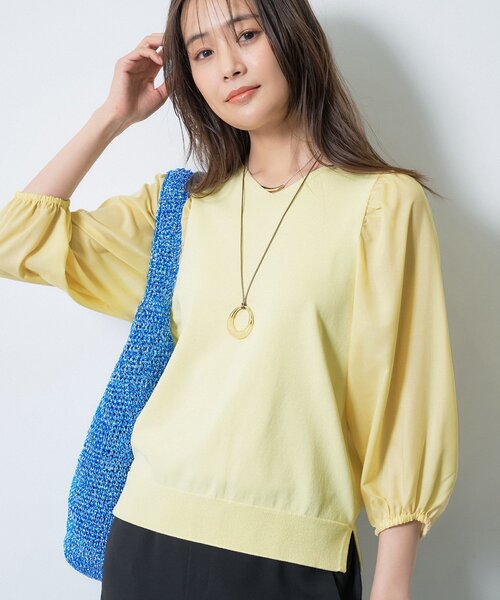INDIVI(インディヴィ)の「【洗える/袖丈調整可能】シャツコンビニット(ニット/セーター・レディース・ブラック/ブラウン系その他/ライトイエロー系/ホワイト・38/05/13/15 /19/34)」の18枚目の写真