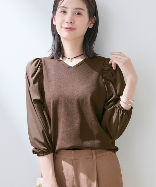 INDIVI(インディヴィ)の「【洗える/袖丈調整可能】シャツコンビニット(ニット/セーター・レディース・ブラック/ブラウン系その他/ライトイエロー系/ホワイト・38/05/13/15 /19/34)」の22枚目の写真