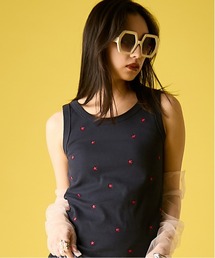 GEVS. | 星刺しゅうテレコタンクトップ＜大きいサイズ有＞GEVS.(キャミソール)