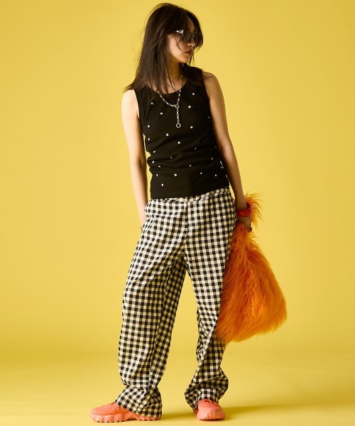 GEVS.（ジェイヴィス）の「星刺しゅうテレコタンクトップ＜大きいサイズ有＞GEVS.（キャミソール・レディース・オフホワイト/ブラック/ネイビー・M/L/LL/3L/4L/5L）」の12枚目の写真