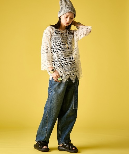 GEVS.（ジェイヴィス）の「星刺しゅうテレコタンクトップ＜大きいサイズ有＞GEVS.（キャミソール・レディース・オフホワイト/ブラック/ネイビー・M/L/LL/3L/4L/5L）」の17枚目の写真