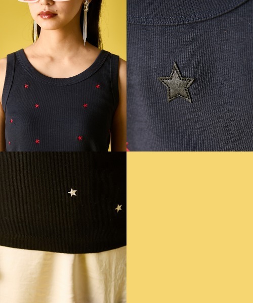 GEVS.（ジェイヴィス）の「星刺しゅうテレコタンクトップ＜大きいサイズ有＞GEVS.（キャミソール・レディース・オフホワイト/ブラック/ネイビー・M/L/LL/3L/4L/5L）」の22枚目の写真