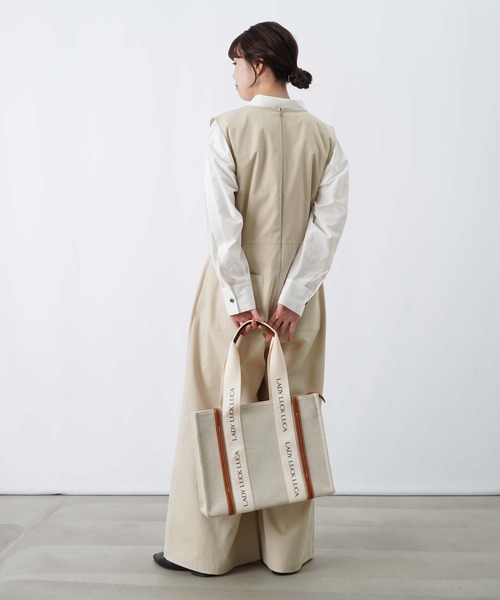 LUCA/LADY LUCK LUCA（ルカ/レディラックルカ）の「LC/LLL タックスカートライクサロペットパンツ（サロペット/オーバーオール・レディース・ライトベージュ/グレー・FREE）」の18枚目の写真