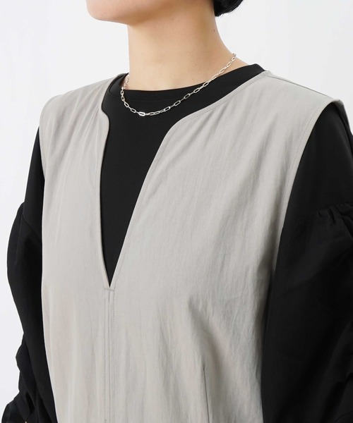 LUCA/LADY LUCK LUCA（ルカ/レディラックルカ）の「LC/LLL タックスカートライクサロペットパンツ（サロペット/オーバーオール・レディース・ライトベージュ/グレー・FREE）」の7枚目の写真