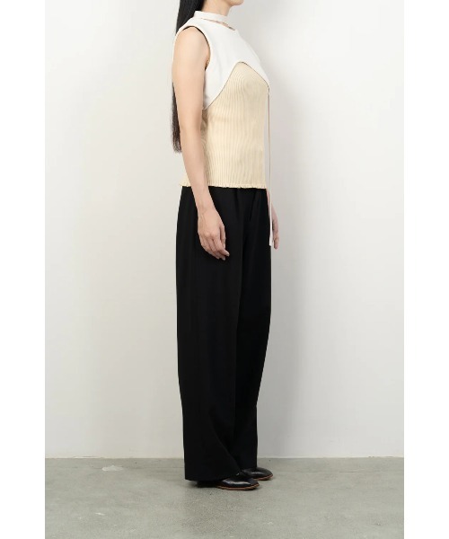 TAN(タン)の「CURVED HEM KNIT TOPS(ニット/セーター・レディース・ブラック/アイボリー・FREE)」の5枚目の写真