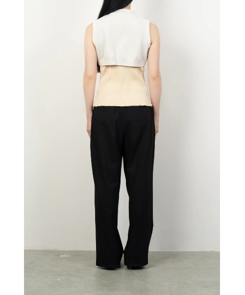 TAN(タン)の「CURVED HEM KNIT TOPS(ニット/セーター・レディース・ブラック/アイボリー・FREE)」の6枚目の写真