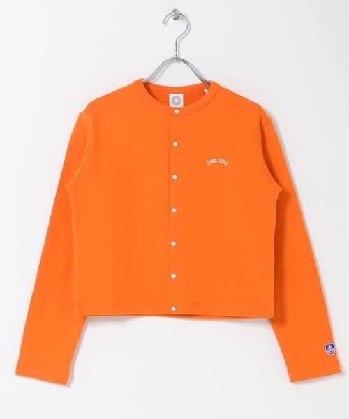ORCIVAL(オーシバル)の「ORCIVAL CREW NECK CARDIGAN(カーディガン/ボレロ・レディース・グレー/ブラック/オレンジ・1)」の1枚目の写真