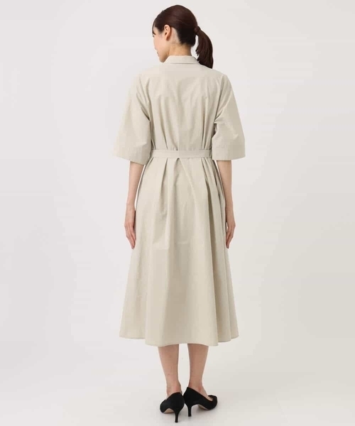 MK MICHEL KLEIN（エムケーミッシェルクラン）の「[UVカット/洗える]ハーフスリーブ シャツワンピース（ワンピース・レディース・ベージュ/ブラウン・38）」の16枚目の写真