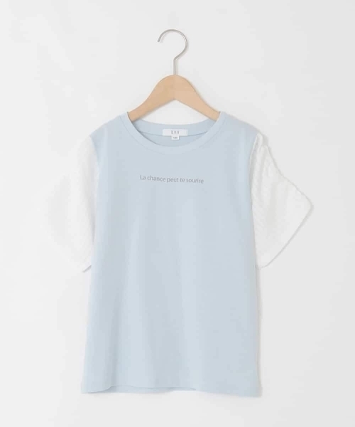 a.v.v（アーヴェヴェ）の「[110-160]【WEB限定】シアーギンガムスリーブTシャツ（Tシャツ/カットソー・キッズ・オレンジ/ダークインディゴブルー/ブラック・110/120/130/140/150/160）」の19枚目の写真