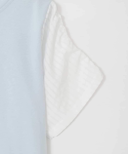 a.v.v（アーヴェヴェ）の「[110-160]【WEB限定】シアーギンガムスリーブTシャツ（Tシャツ/カットソー・キッズ・オレンジ/ダークインディゴブルー/ブラック・110/120/130/140/150/160）」の16枚目の写真