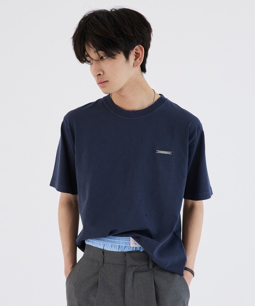 ONCILY(オンシェリー)の「SILVER PLATE DAMEGE T-SHIRT / シルバープレートダメージTシャツ(Tシャツ/カットソー・メンズ・ベージュ/ネイビー/ブルー系その他/ブラック/ブラック系その他・SMALL/MEDIUM/LARGE)」の4枚目の写真