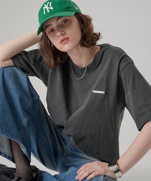 ONCILY(オンシェリー)の「SILVER PLATE DAMEGE T-SHIRT / シルバープレートダメージTシャツ(Tシャツ/カットソー・メンズ・ベージュ/ネイビー/ブルー系その他/ブラック/ブラック系その他・SMALL/MEDIUM/LARGE)」の7枚目の写真