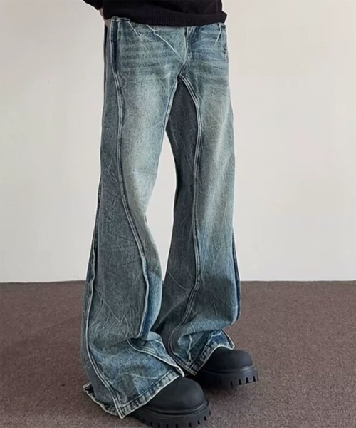 WESTBOY(ウエストボーイ)の「3Dカッティング ヴィンテージウォッシュ デニムパンツ WO26S7PT02(デニムパンツ・メンズ・ブルー・XL/M/L)」の1枚目の写真