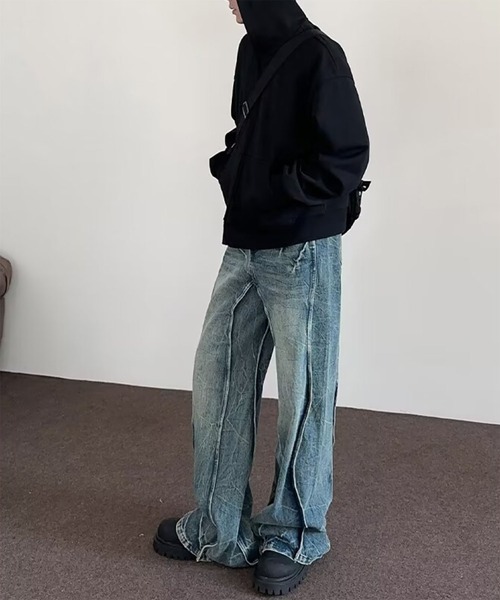 WESTBOY(ウエストボーイ)の「3Dカッティング ヴィンテージウォッシュ デニムパンツ WO26S7PT02(デニムパンツ・メンズ・ブルー・XL/M/L)」の4枚目の写真