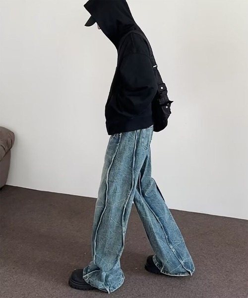 WESTBOY(ウエストボーイ)の「3Dカッティング ヴィンテージウォッシュ デニムパンツ WO26S7PT02(デニムパンツ・メンズ・ブルー・XL/M/L)」の5枚目の写真