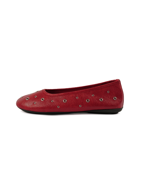 FOGGY MOODY(ポギムディ)の「Me 0044. Eyelet Mesh Flat Shoes - 3colors(バレエシューズ・レディース・レッド/ライトベージュ/ブラック・22.5cm/23cm/23.5cm/24cm/24.5cm/25cm)」の3枚目の写真