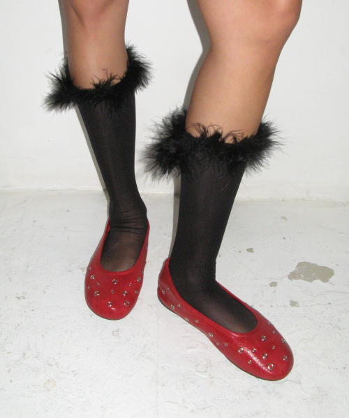 FOGGY MOODY(ポギムディ)の「Me 0044. Eyelet Mesh Flat Shoes - 3colors(バレエシューズ・レディース・レッド/ライトベージュ/ブラック・22.5cm/23cm/23.5cm/24cm/24.5cm/25cm)」の8枚目の写真