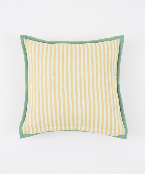 collex（コレックス）の「【26SS新色】ブロックプリント キルトクッションカバー 45×45（クッション/クッションカバー・レディース・イエロー/ブラウン・フリー）」の6枚目の写真