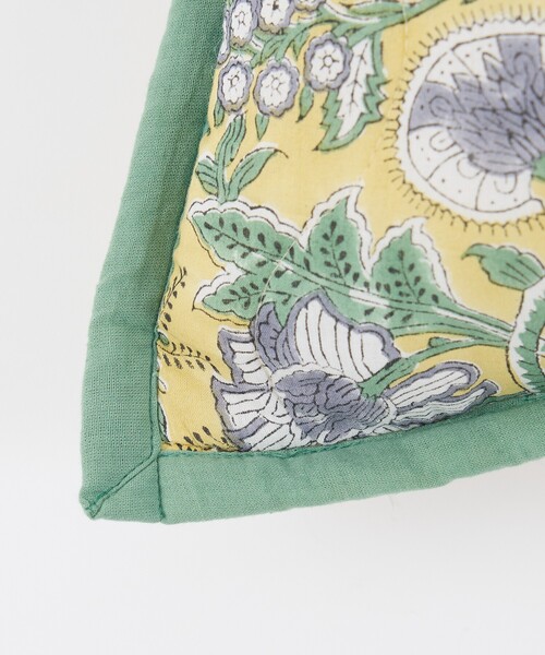 collex（コレックス）の「【26SS新色】ブロックプリント キルトクッションカバー 45×45（クッション/クッションカバー・レディース・イエロー/ブラウン・フリー）」の7枚目の写真