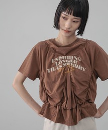 LOWRYS FARM | シャーリングプリントＴＥＥ 668086(Tシャツ/カットソー)