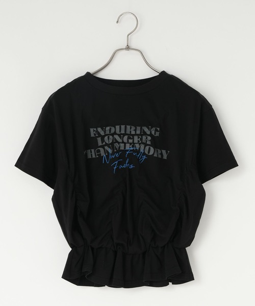LOWRYS FARM(ローリーズファーム)の「シャーリングプリントTEE 668086(Tシャツ/カットソー・レディース・ホワイト/ブラウン/ブラック・FREE)」の15枚目の写真