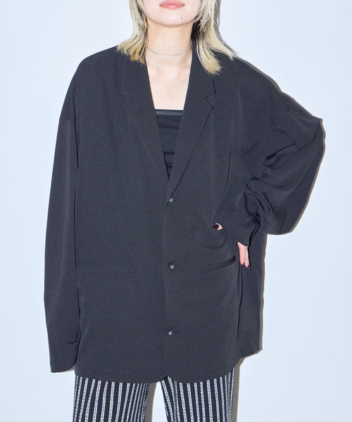 CITYSHOP（シティーショップ）の「OVER ジャケット（テーラードジャケット・レディース・ブラック/ピンク・FREE）」の8枚目の写真